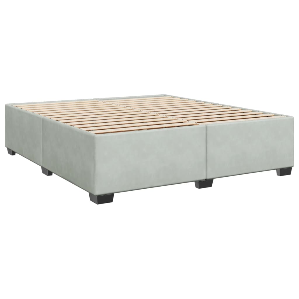 Box Spring Bed with Mattress Light Grey 180x200 cm Velvet