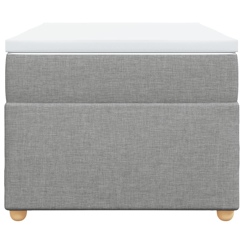 Box Spring Bed with Mattress Light Grey 90x200 cm Fabric