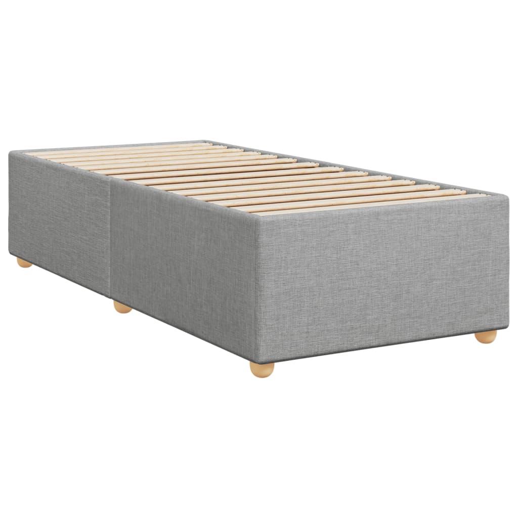 Box Spring Bed with Mattress Light Grey 90x200 cm Fabric