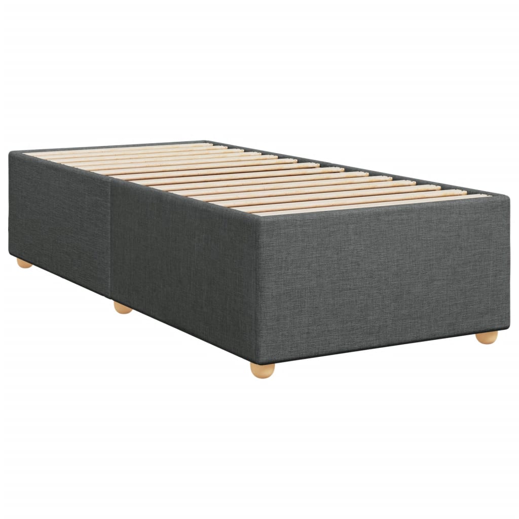 Box Spring Bed with Mattress Dark Grey 90x200 cm Fabric