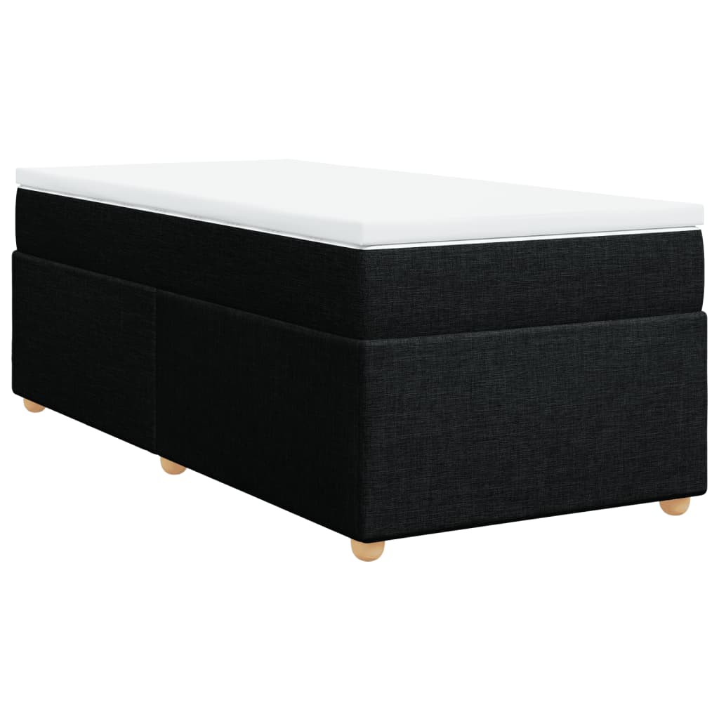 Box Spring Bed with Mattress Black 90x200 cm Fabric
