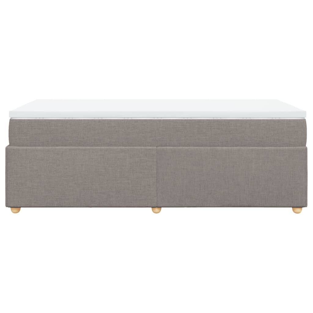 Box Spring Bed with Mattress Taupe 90x200 cm Fabric