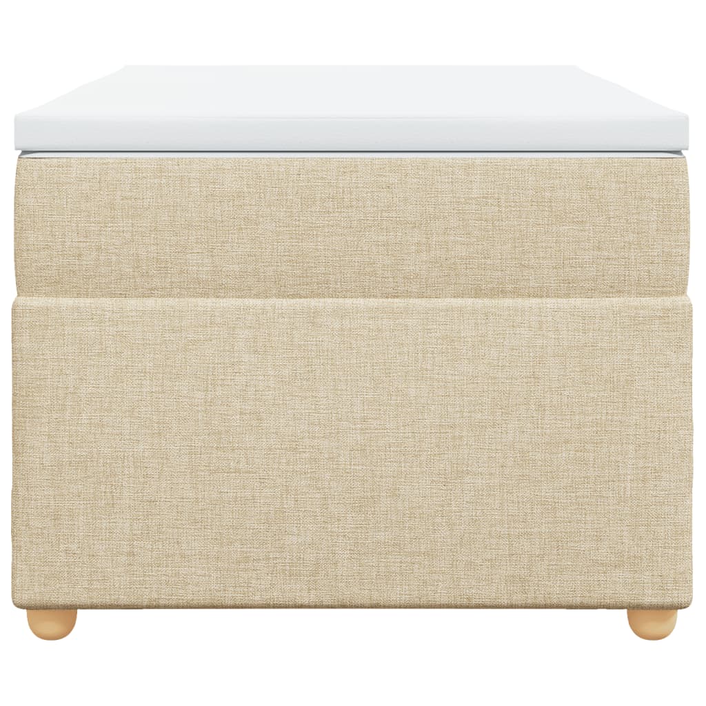 Box Spring Bed with Mattress Cream 90x200 cm Fabric