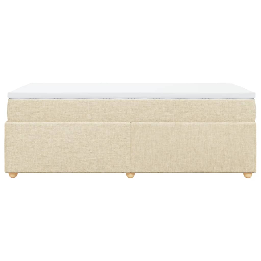 Box Spring Bed with Mattress Cream 90x200 cm Fabric