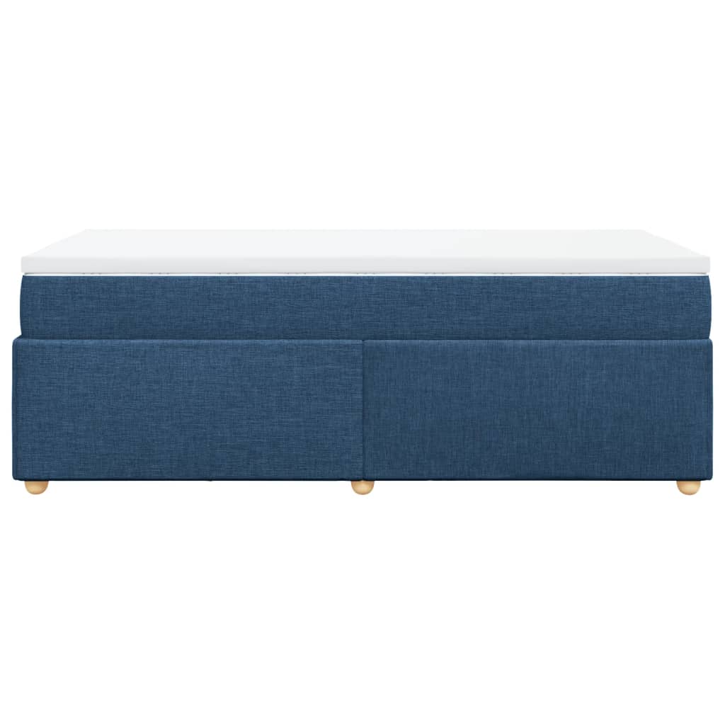 Box Spring Bed with Mattress Blue 90x200 cm Fabric