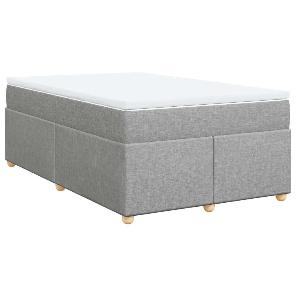 Box Spring Bed with Mattress Light Grey 120x200 cm Fabric
