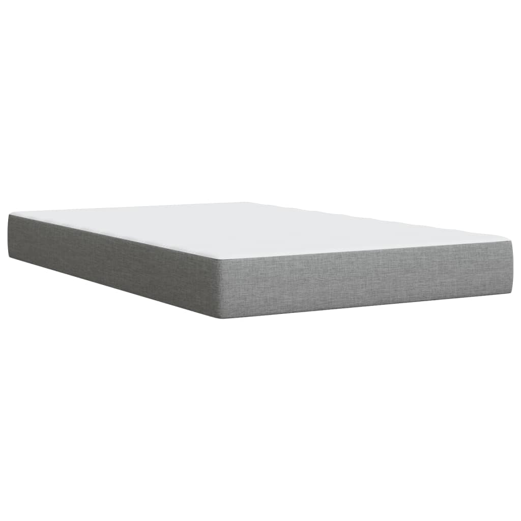 Box Spring Bed with Mattress Light Grey 120x200 cm Fabric