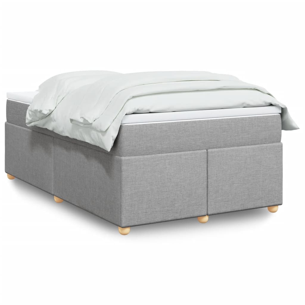 Box Spring Bed with Mattress Light Grey 120x200 cm Fabric
