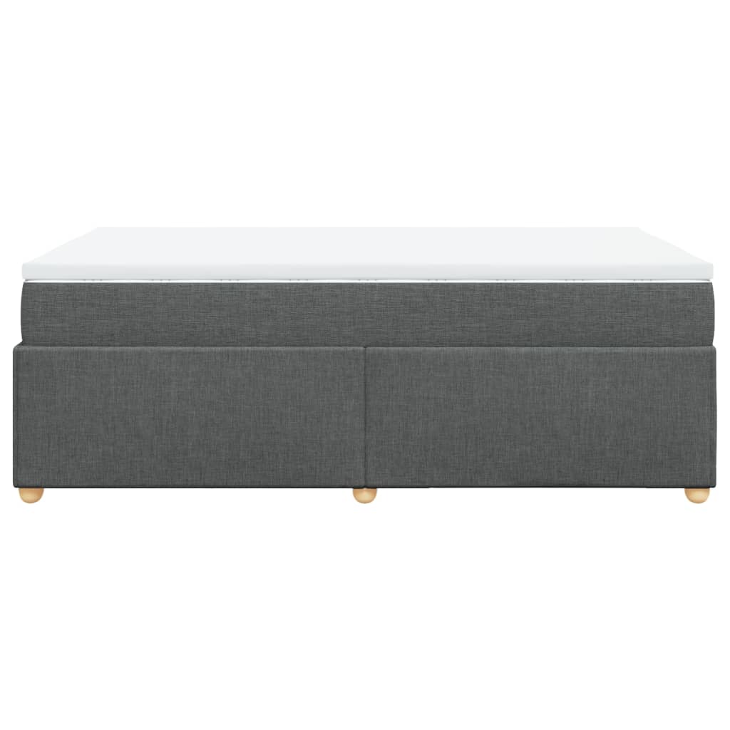 Box Spring Bed with Mattress Dark Grey 120x200 cm Fabric