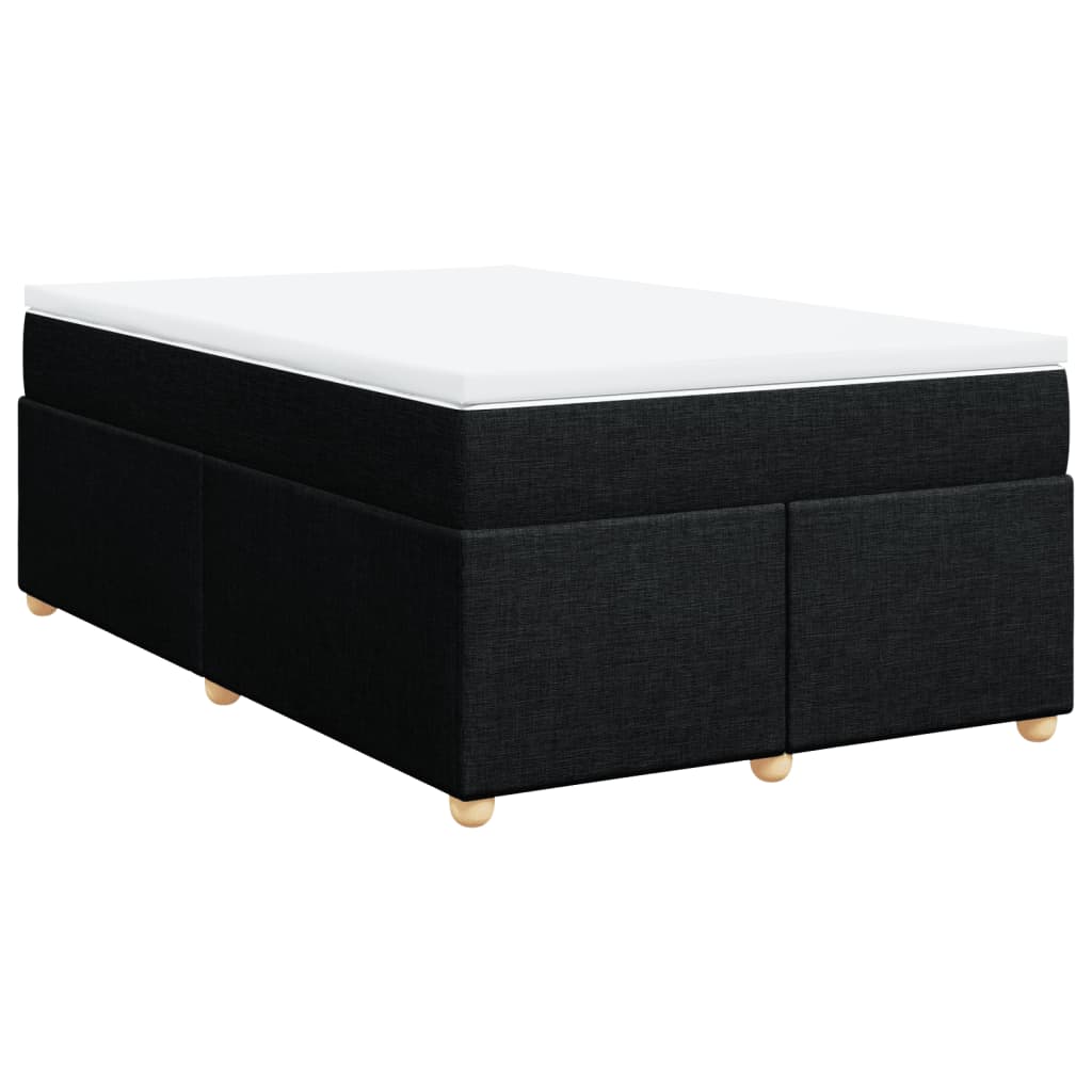 Box Spring Bed with Mattress Black 120x200 cm Fabric