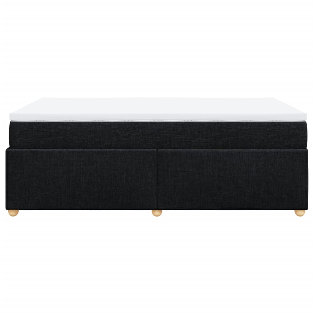Box Spring Bed with Mattress Black 120x200 cm Fabric