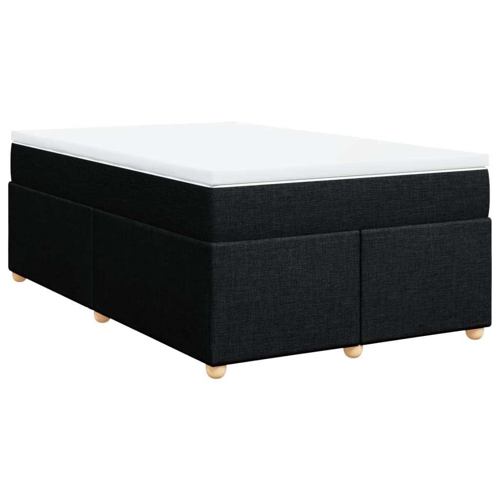Box Spring Bed with Mattress Black 120x200 cm Fabric