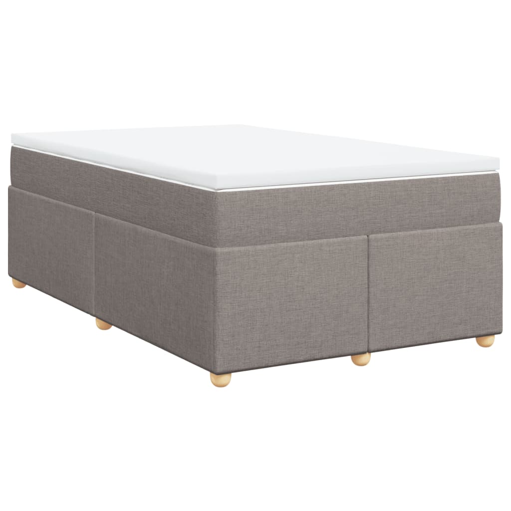 Box Spring Bed with Mattress Taupe 120x200 cm Fabric