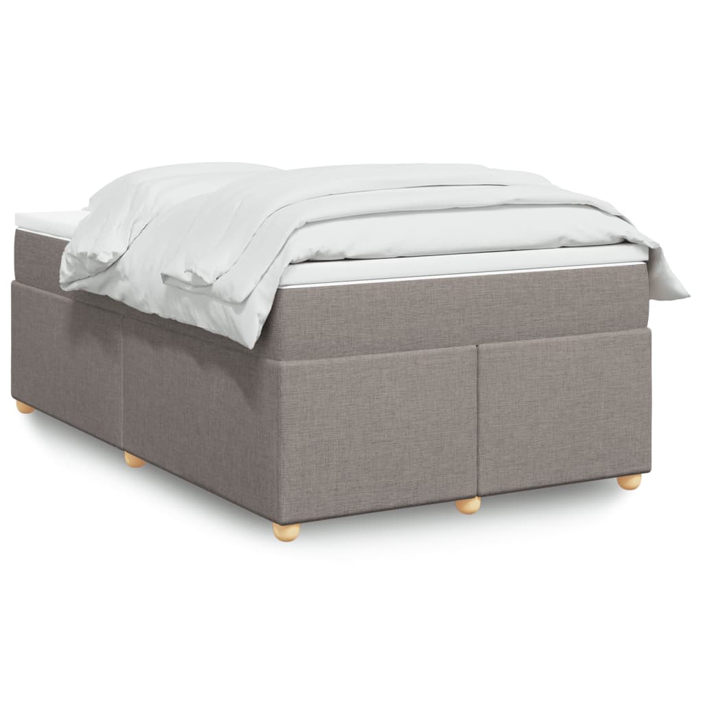 Box Spring Bed with Mattress Taupe 120x200 cm Fabric