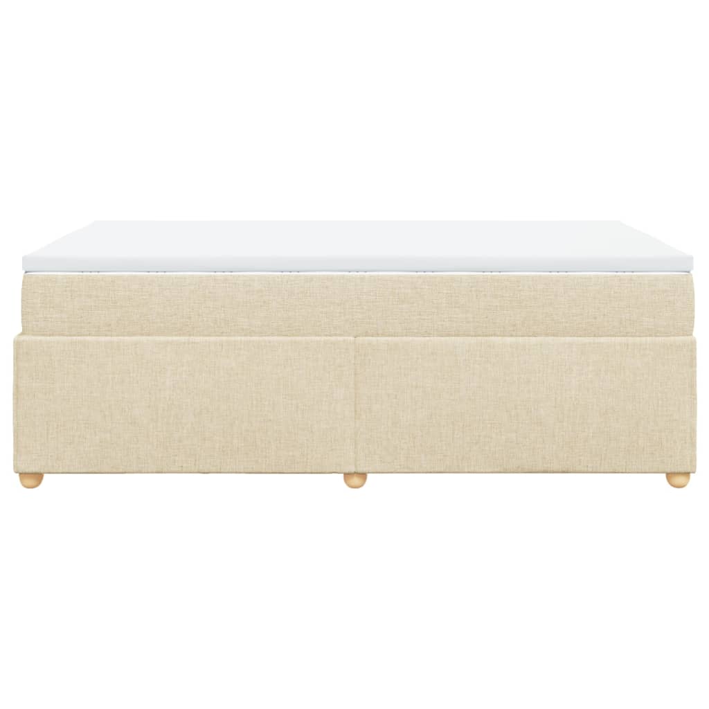 Box Spring Bed with Mattress Cream 120x200 cm Fabric