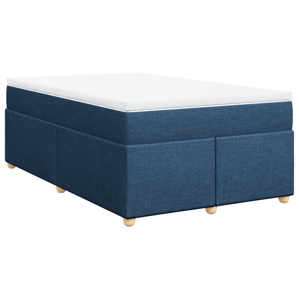 Box Spring Bed with Mattress Blue 120x200 cm Fabric