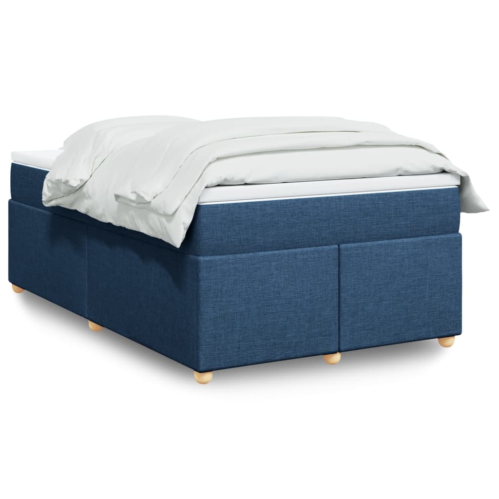 Box Spring Bed with Mattress Blue 120x200 cm Fabric