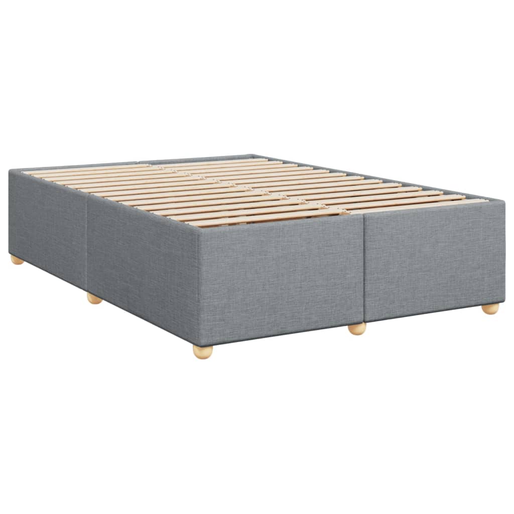Box Spring Bed with Mattress Light Grey 140x200 cm Fabric