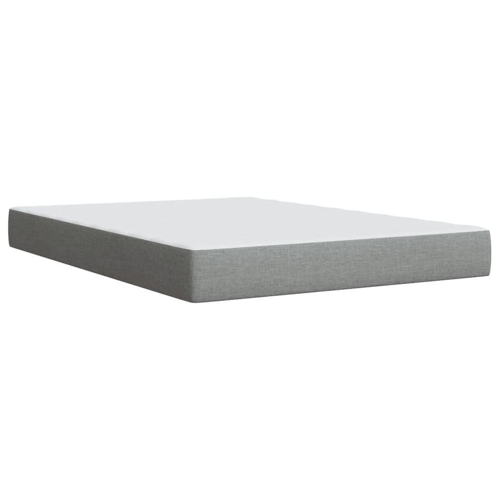 Box Spring Bed with Mattress Light Grey 140x200 cm Fabric