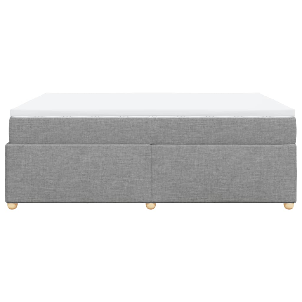 Box Spring Bed with Mattress Light Grey 140x200 cm Fabric