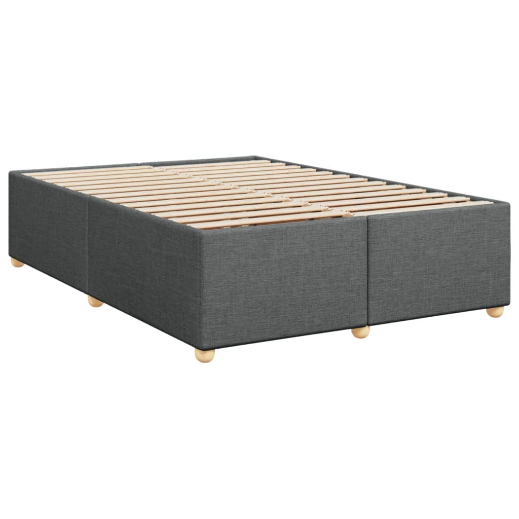 Box Spring Bed with Mattress Dark Grey 140x200 cm Fabric