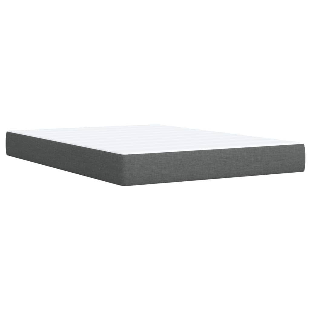 Box Spring Bed with Mattress Dark Grey 140x200 cm Fabric
