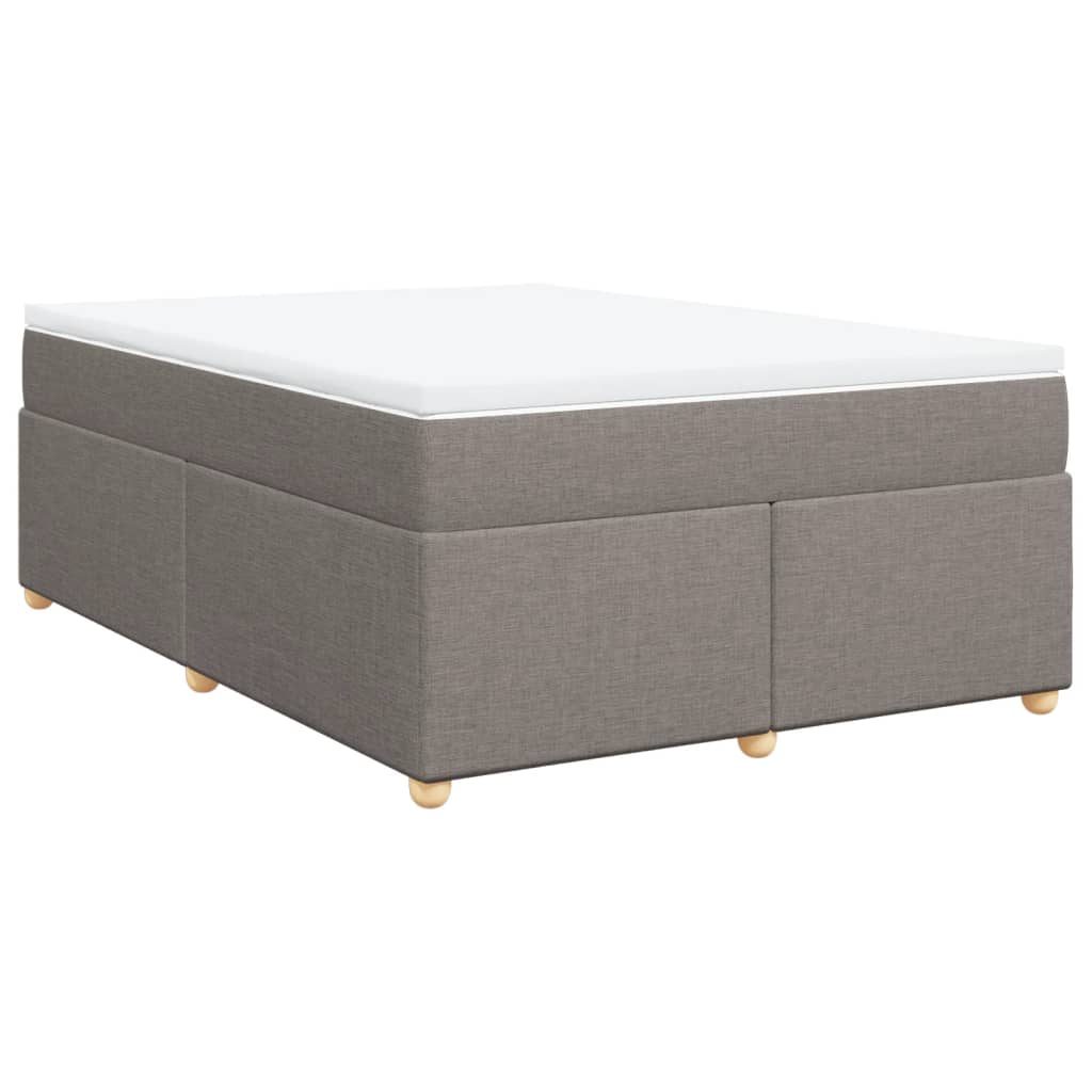 Box Spring Bed with Mattress Taupe 140x200 cm Fabric