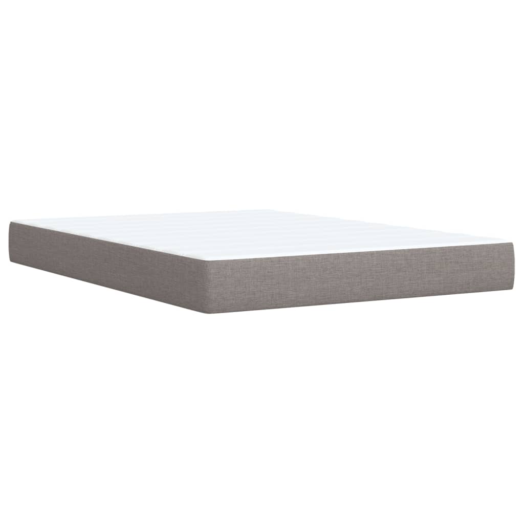 Box Spring Bed with Mattress Taupe 140x200 cm Fabric