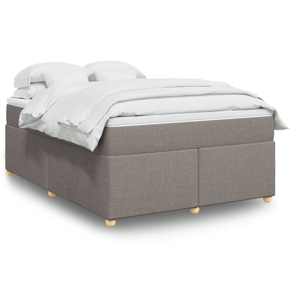 Box Spring Bed with Mattress Taupe 140x200 cm Fabric