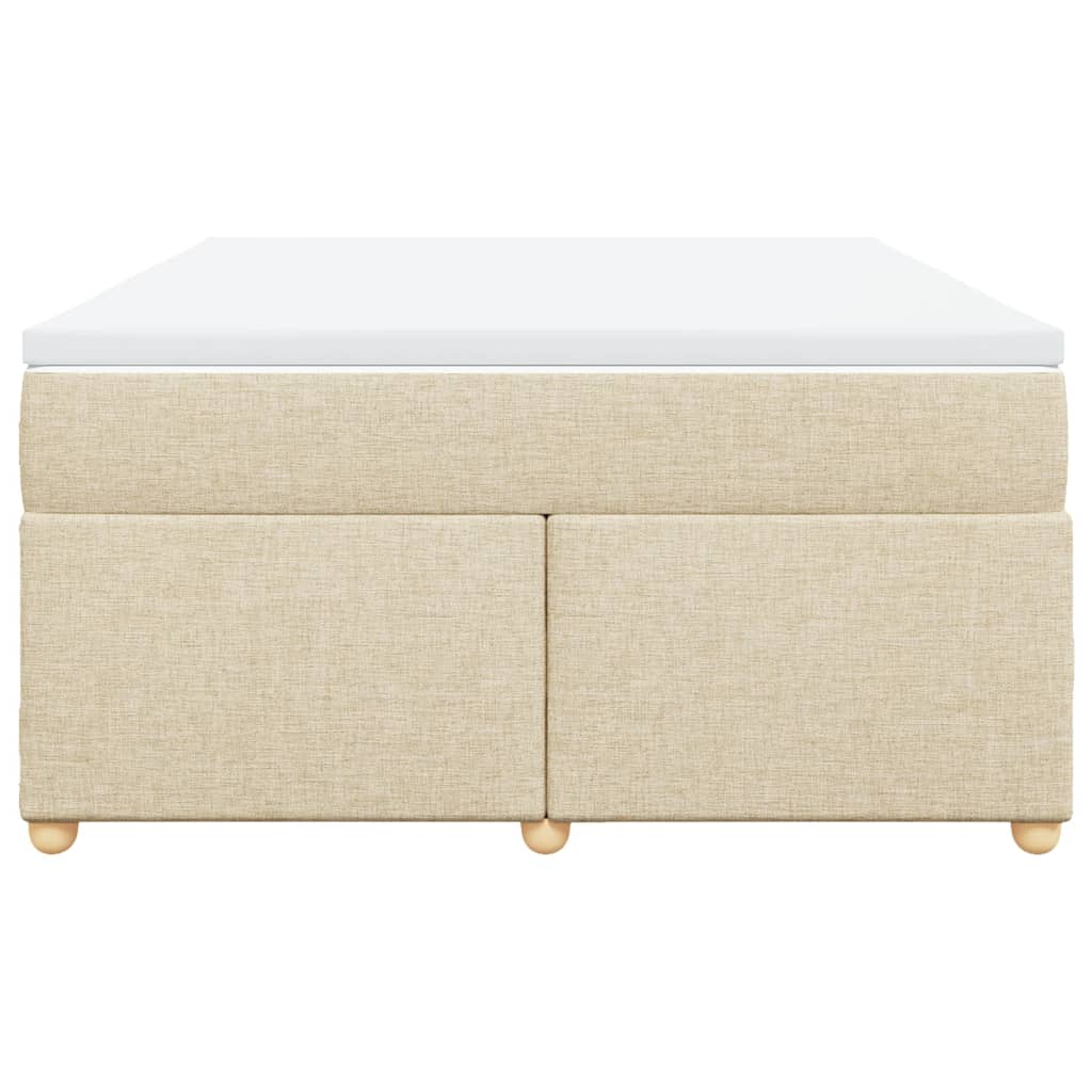Box Spring Bed with Mattress Cream 140x200 cm Fabric