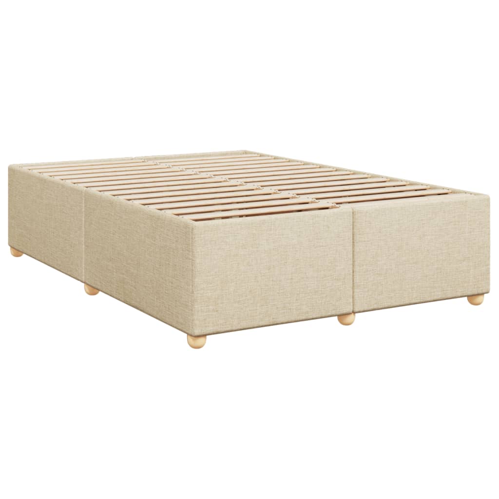 Box Spring Bed with Mattress Cream 140x200 cm Fabric