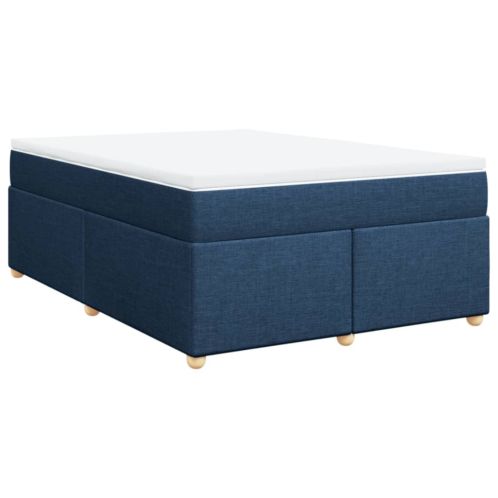 Box Spring Bed with Mattress Blue 140x200 cm Fabric