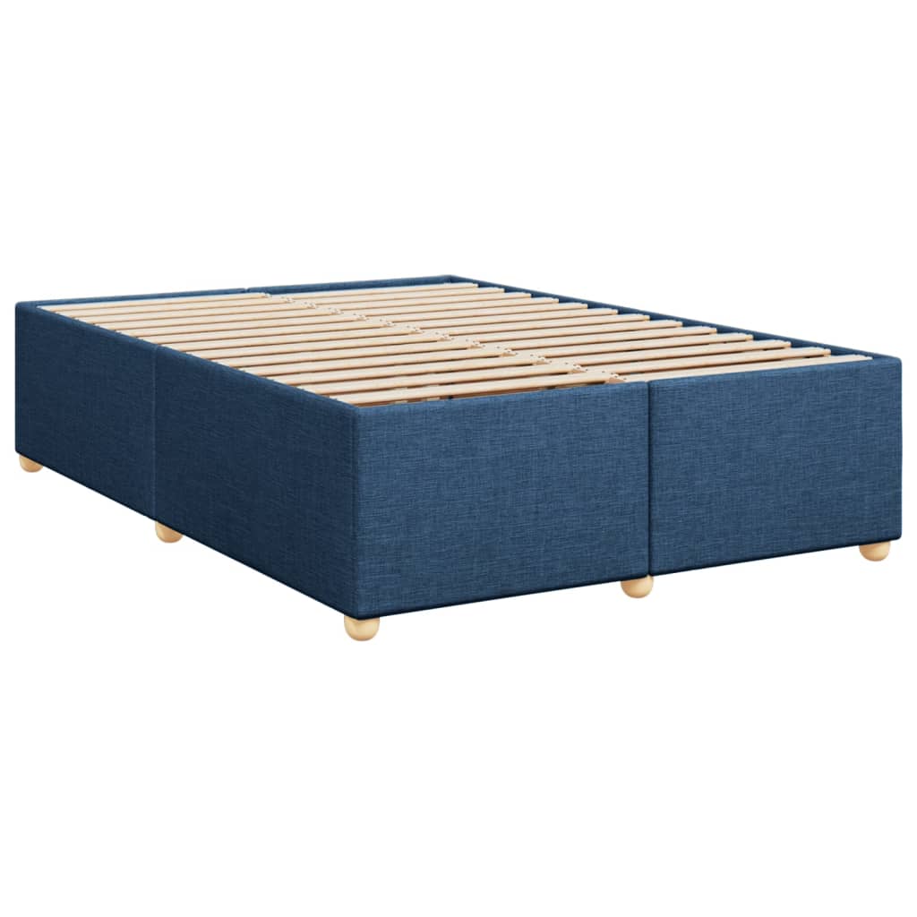 Box Spring Bed with Mattress Blue 140x200 cm Fabric