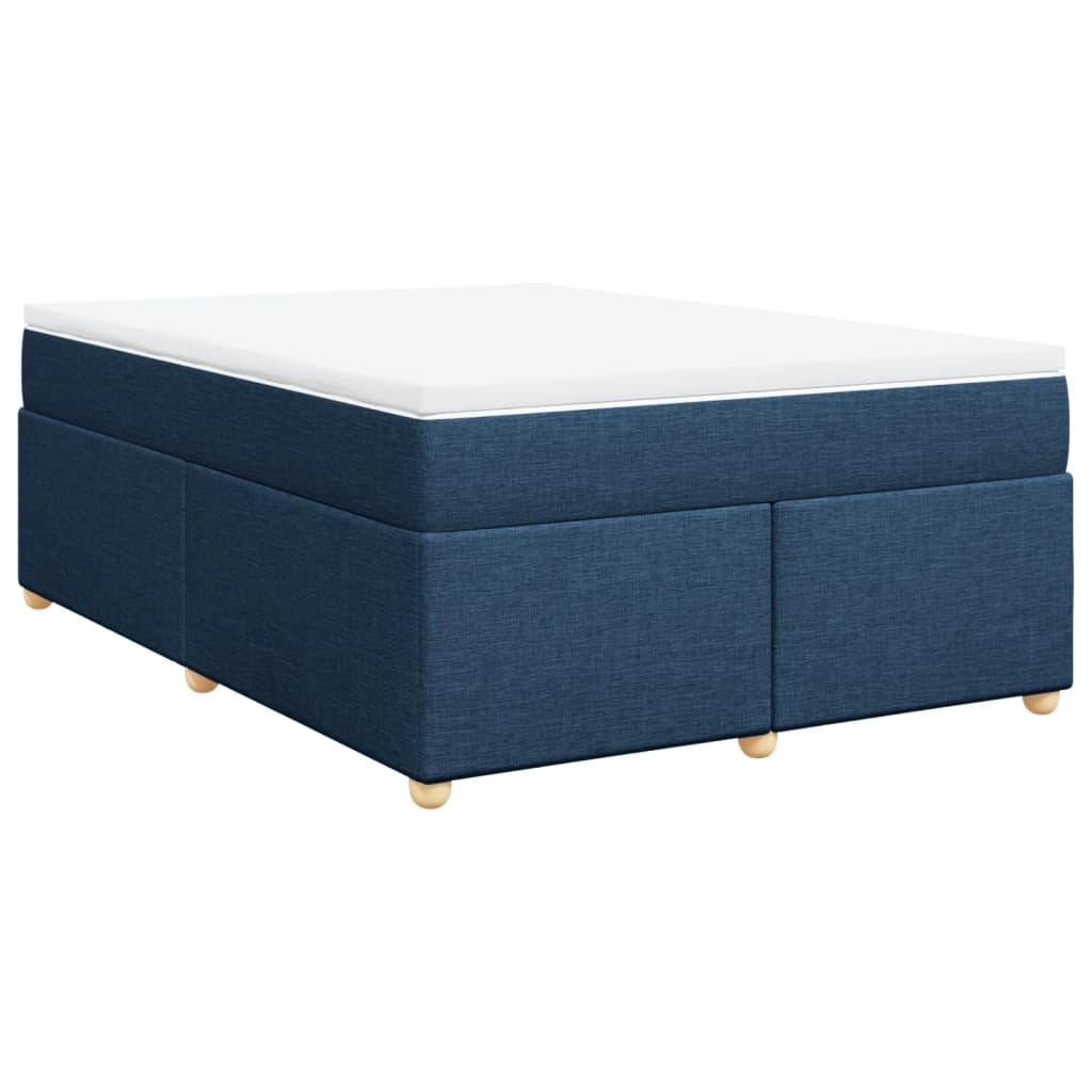 Box Spring Bed with Mattress Blue 140x200 cm Fabric