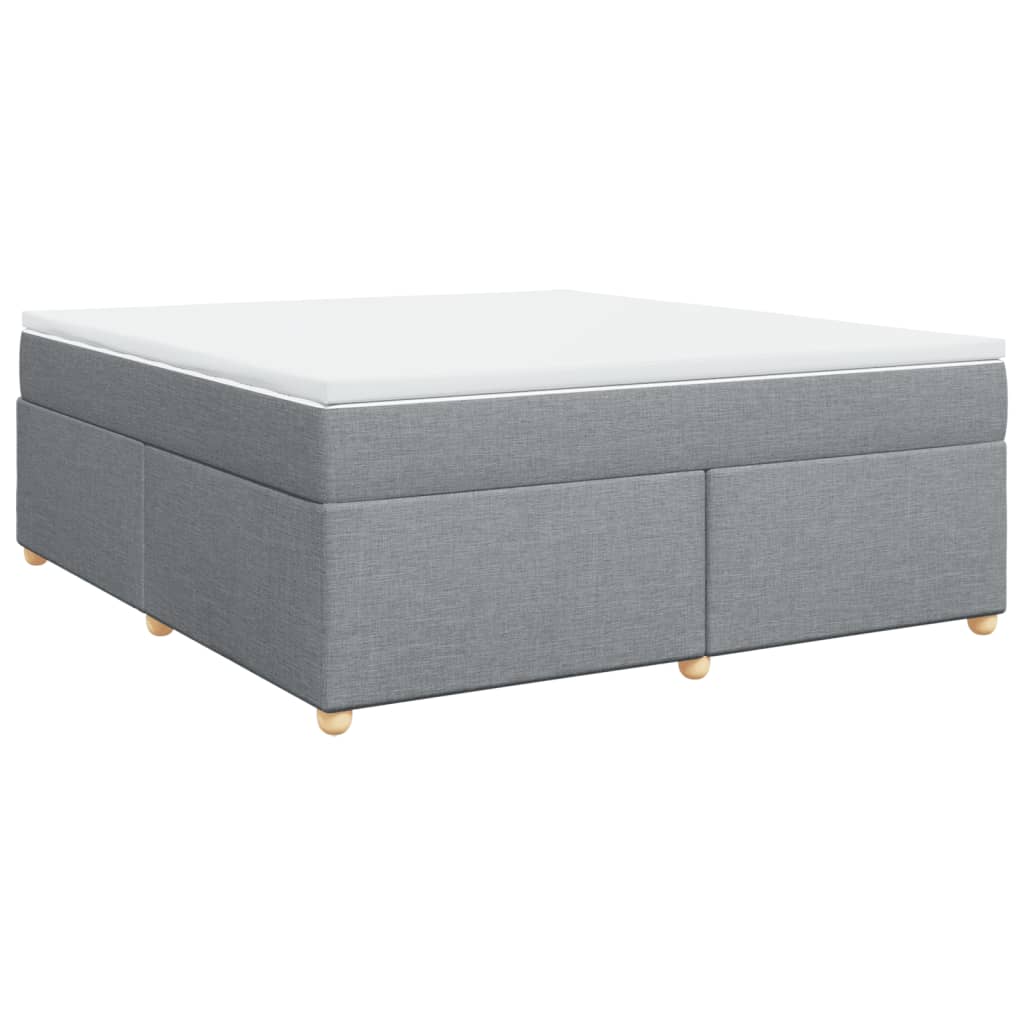 Box Spring Bed with Mattress Light Grey 180x200 cm Fabric