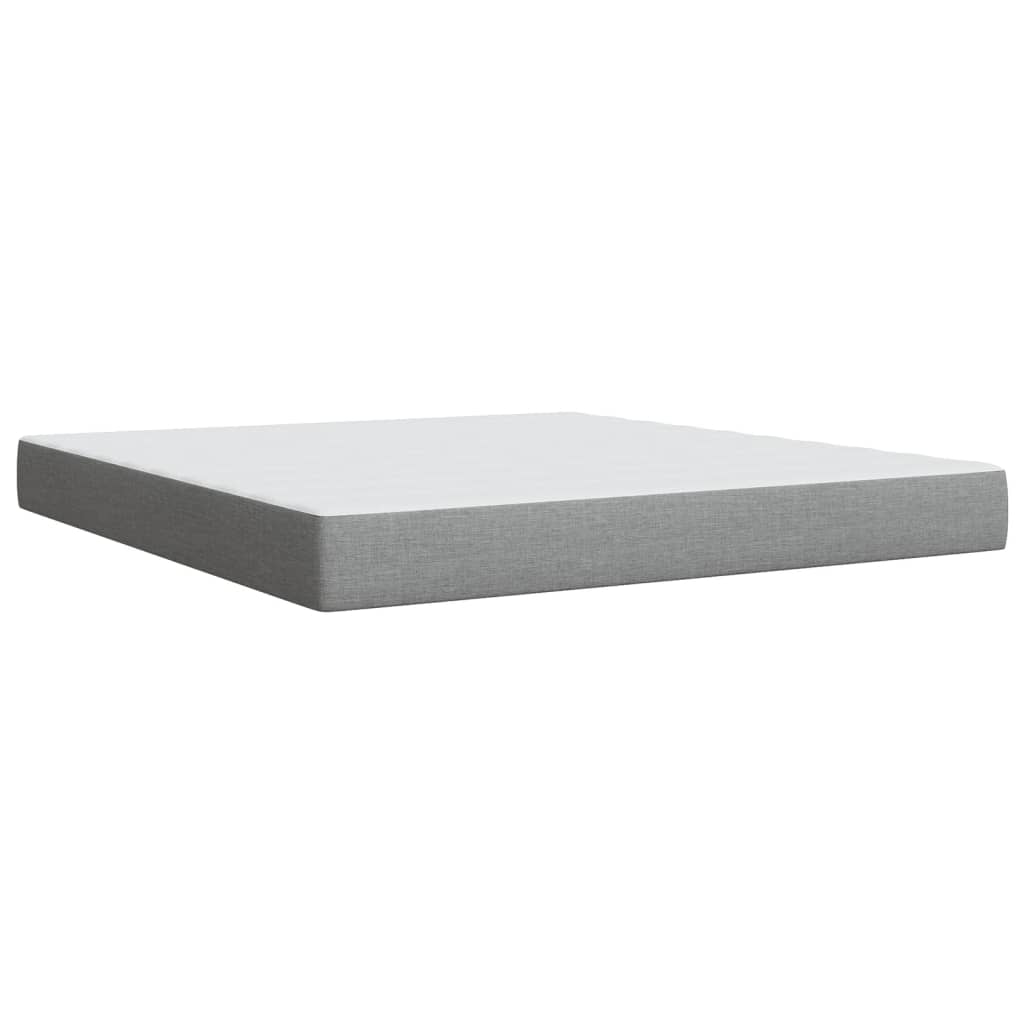 Box Spring Bed with Mattress Light Grey 180x200 cm Fabric