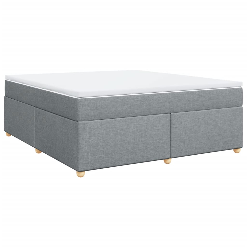 Box Spring Bed with Mattress Light Grey 180x200 cm Fabric