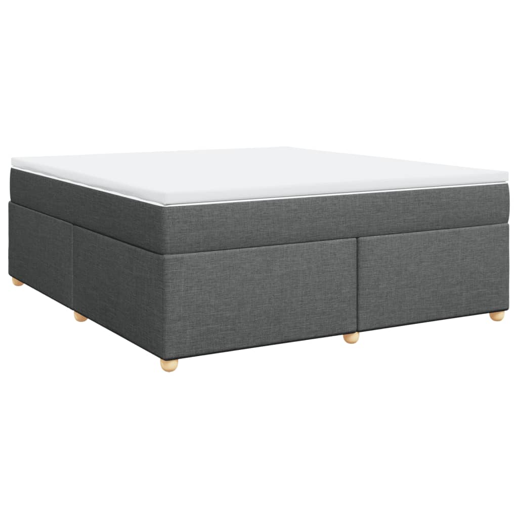 Box Spring Bed with Mattress Dark Grey 180x200 cm Fabric