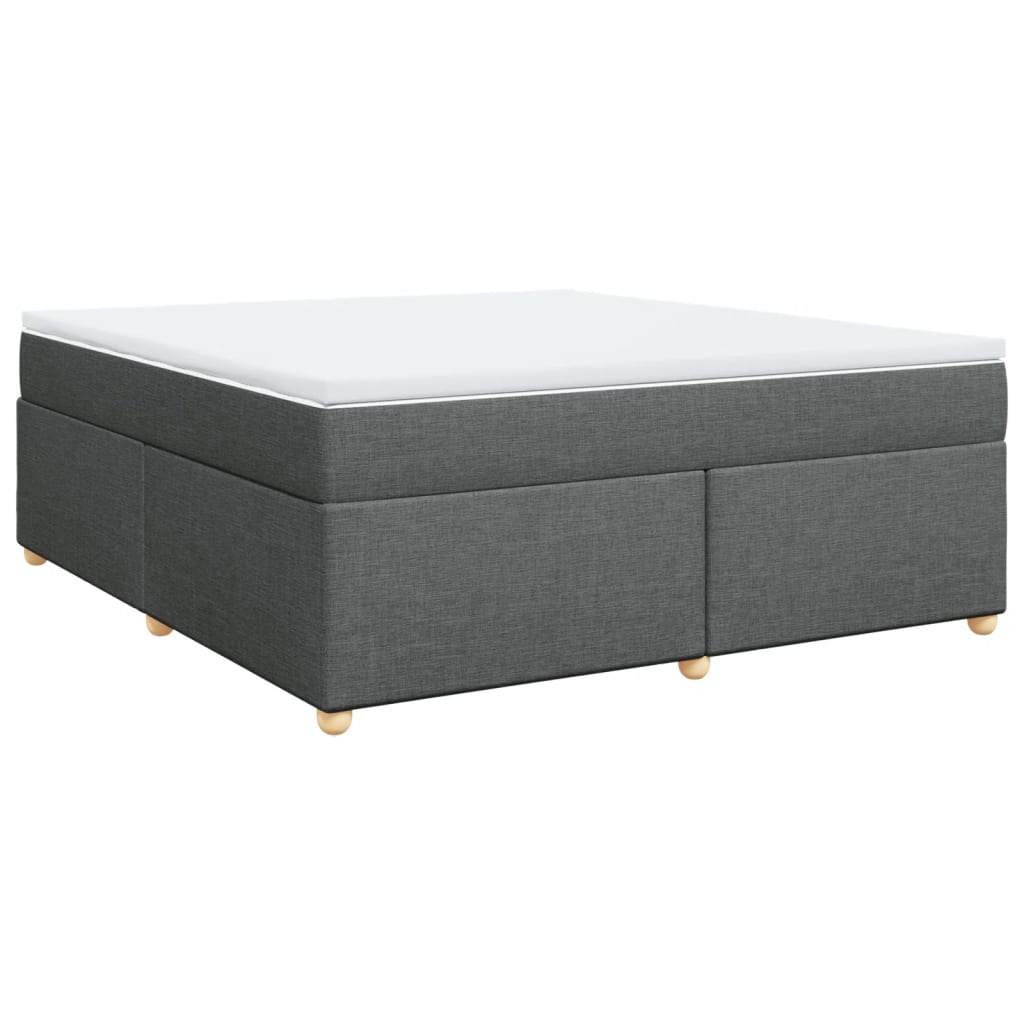 Box Spring Bed with Mattress Dark Grey 180x200 cm Fabric