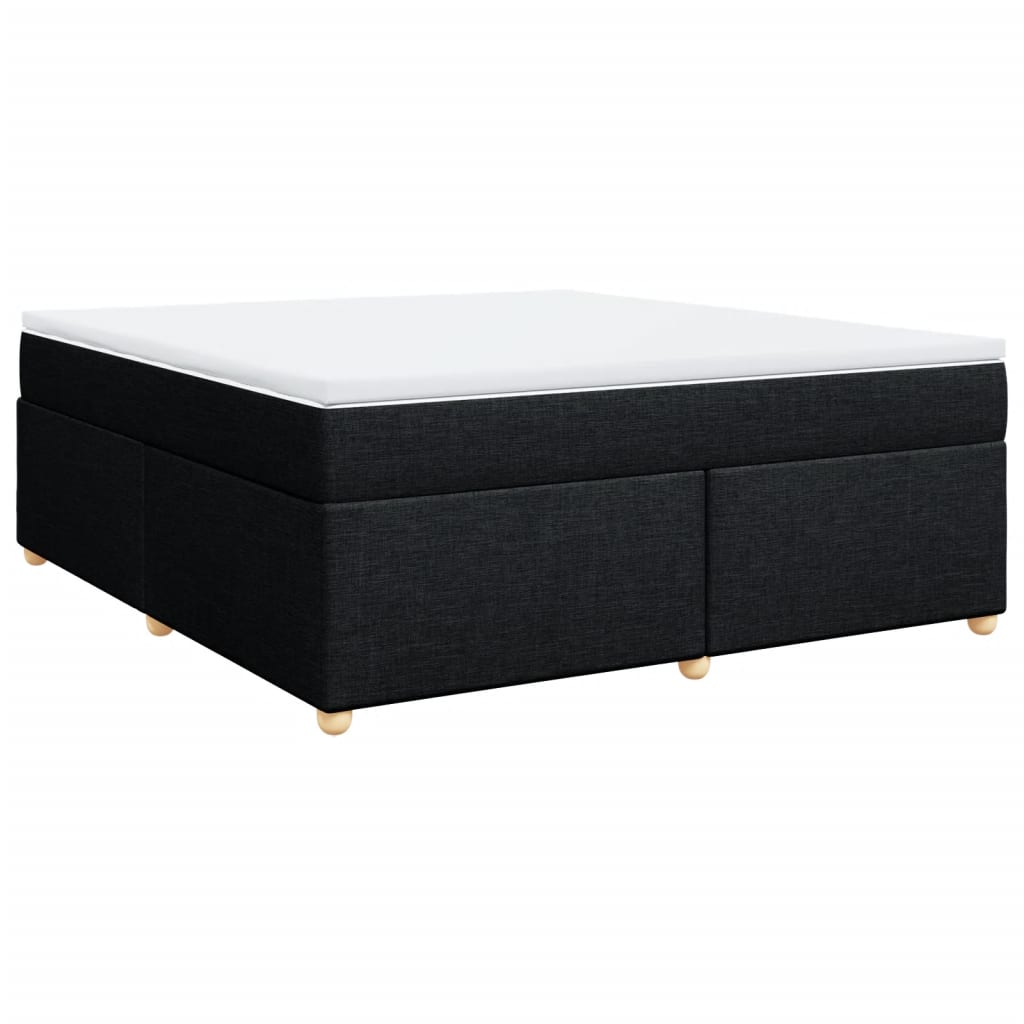 Box Spring Bed with Mattress Black 180x200 cm Fabric