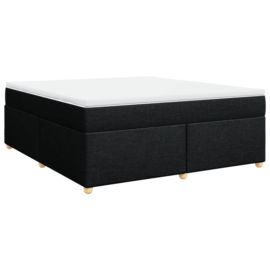 Box Spring Bed with Mattress Black 180x200 cm Fabric