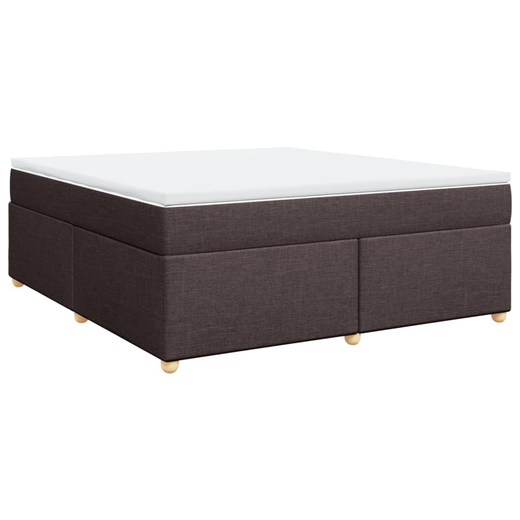 Box Spring Bed with Mattress Dark Brown 180x200 cm Fabric