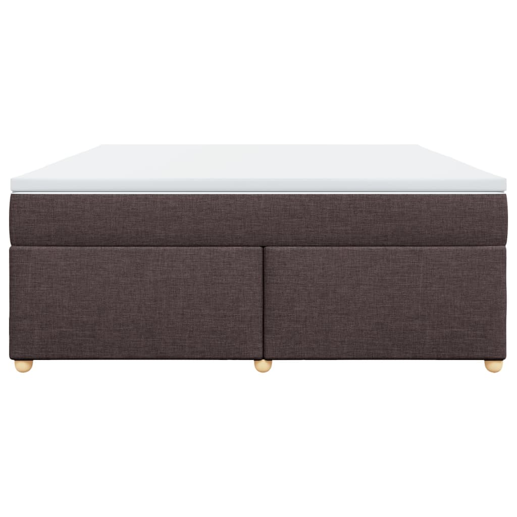 Box Spring Bed with Mattress Dark Brown 180x200 cm Fabric