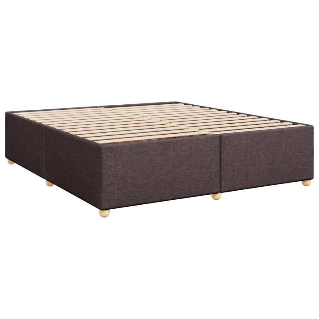 Box Spring Bed with Mattress Dark Brown 180x200 cm Fabric
