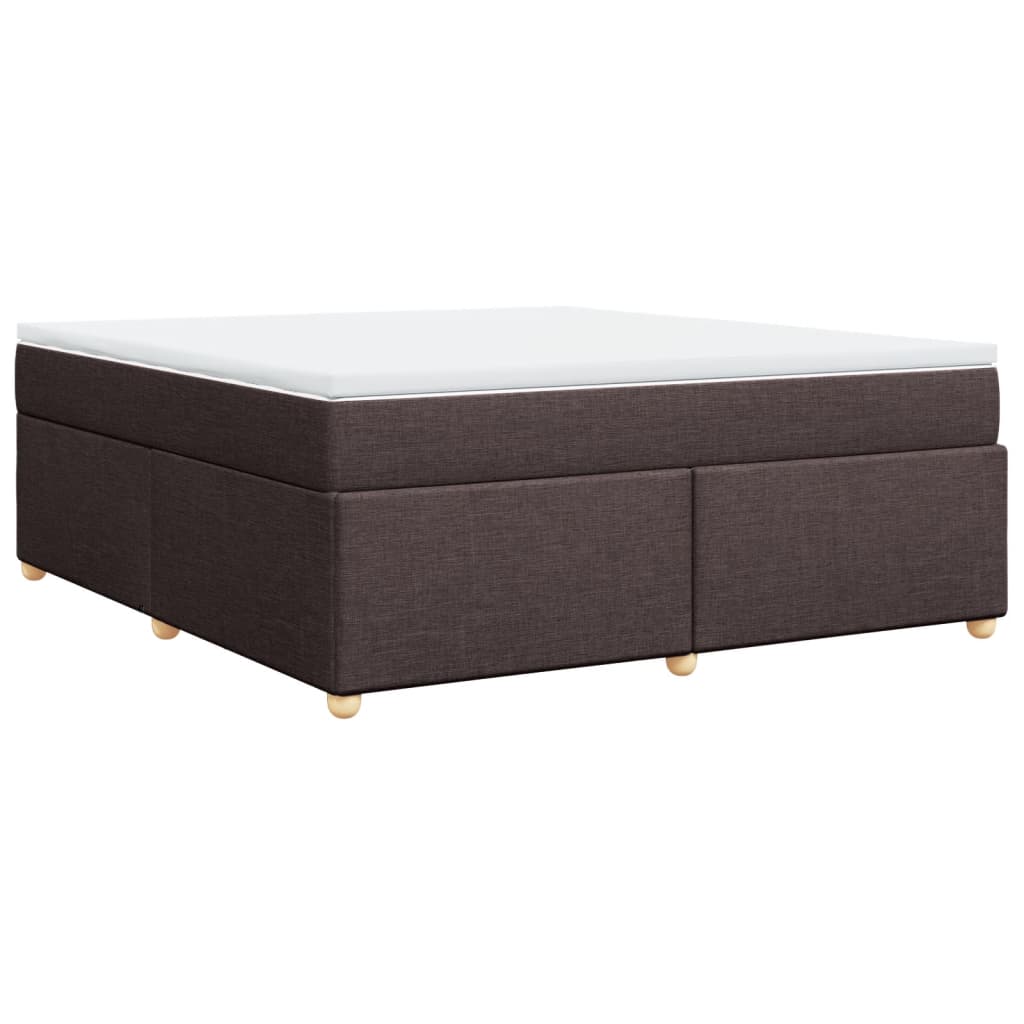 Box Spring Bed with Mattress Dark Brown 180x200 cm Fabric