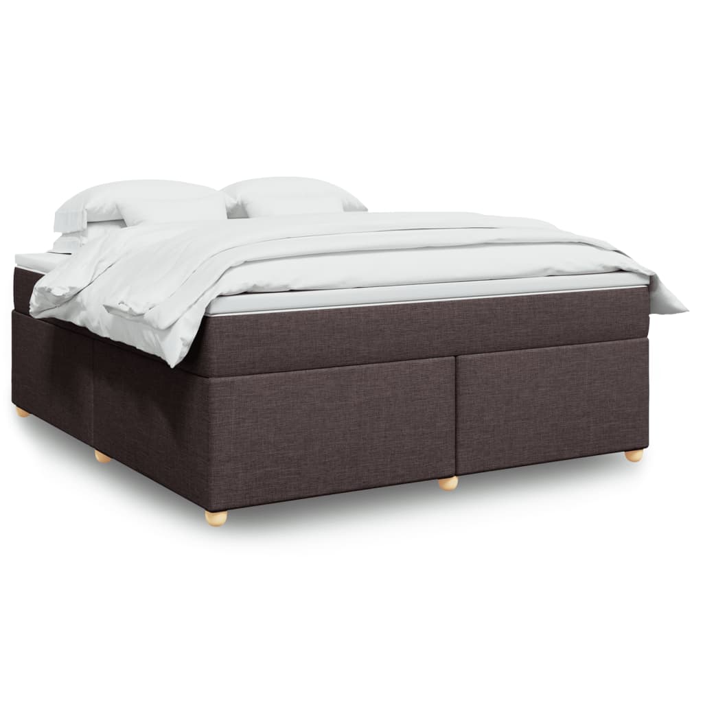 Box Spring Bed with Mattress Dark Brown 180x200 cm Fabric