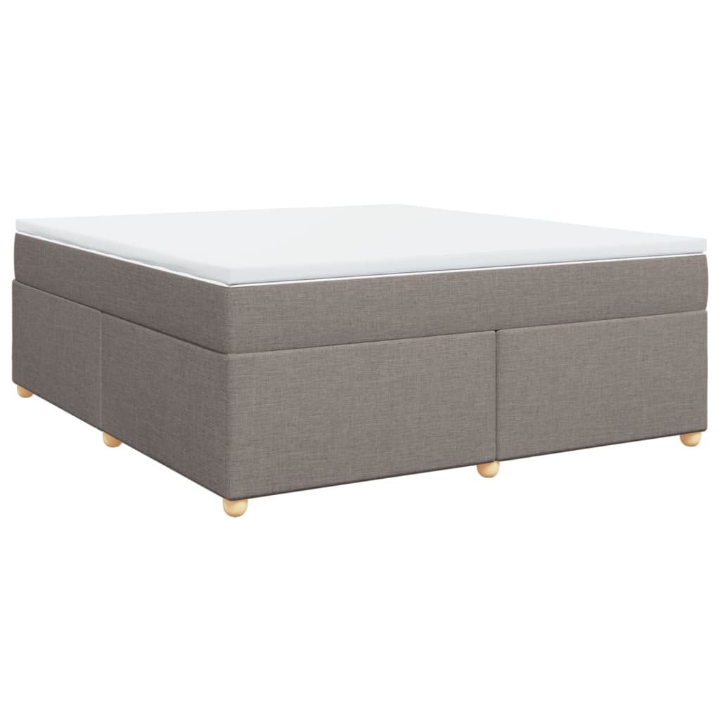 Box Spring Bed with Mattress Taupe 180x200 cm Fabric