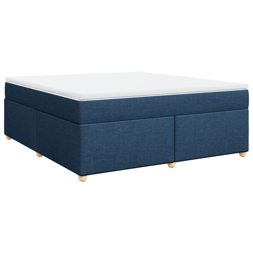 Box Spring Bed with Mattress Blue 180x200 cm Fabric