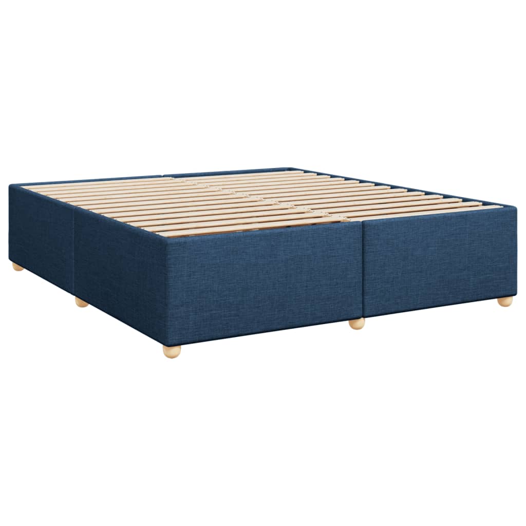 Box Spring Bed with Mattress Blue 180x200 cm Fabric