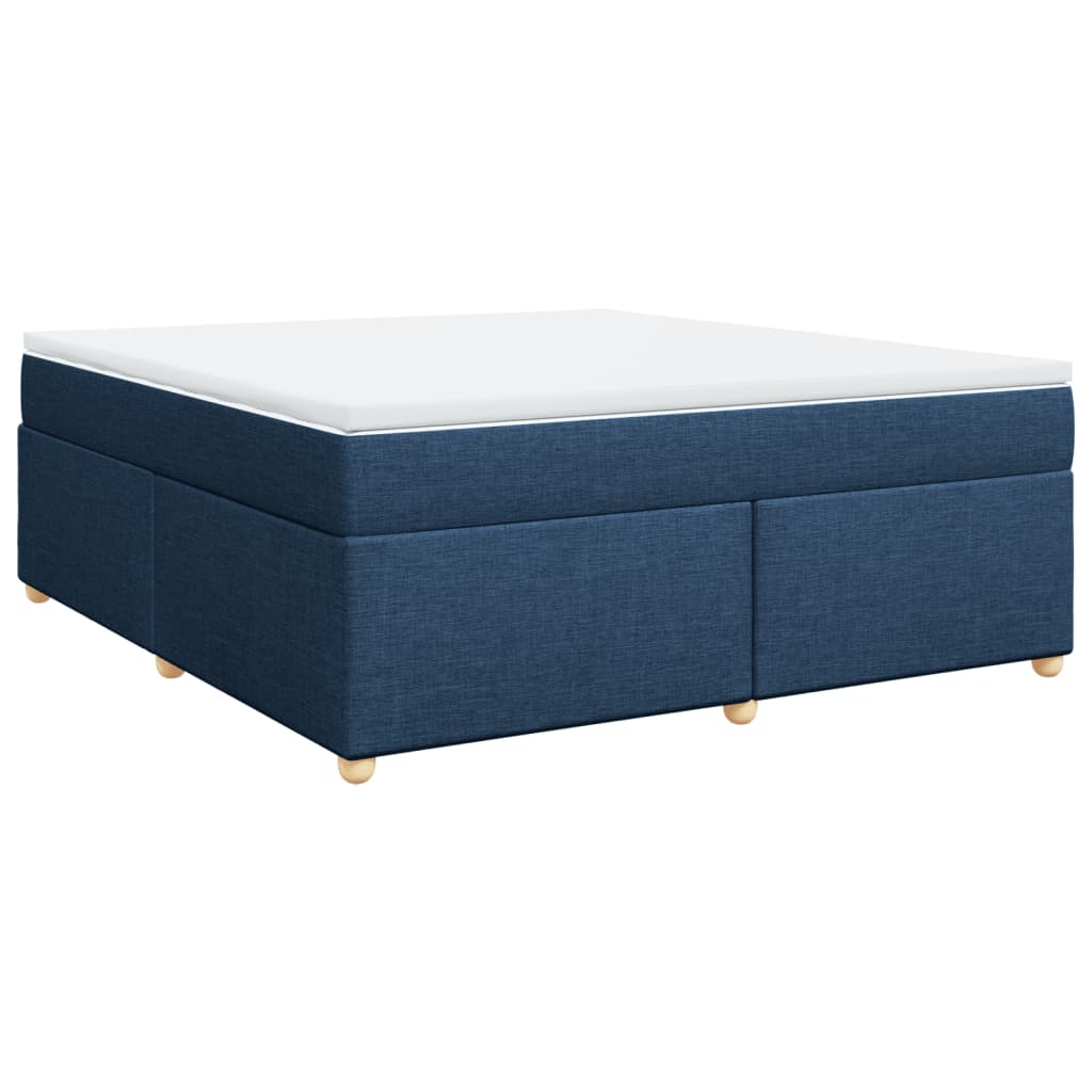 Box Spring Bed with Mattress Blue 180x200 cm Fabric